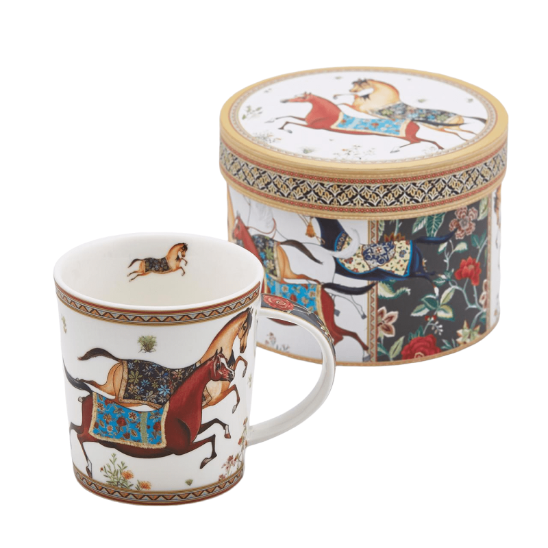Tazza Porcellana Motivi Cavalli