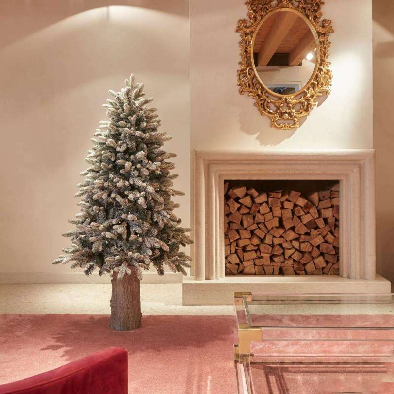 Albero di Natale EDG Pino Merano Innevato H150 Con Led