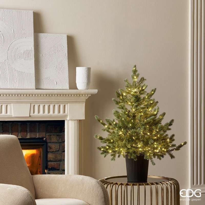 Albero di Natale EDG Pino Argentato Con 240 Led H90
