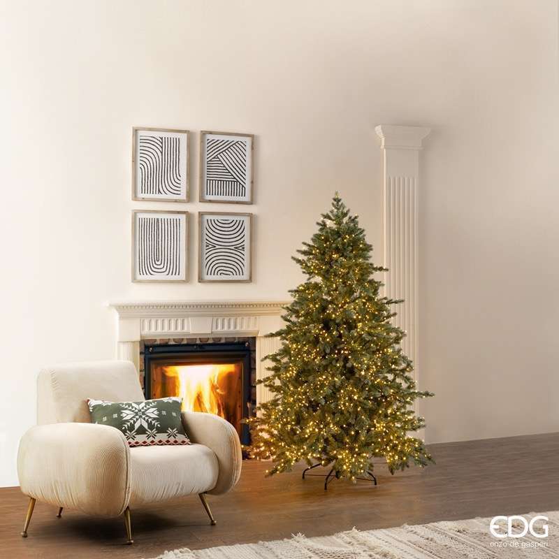 Albero di Natale EDG Pino Argentato H180 Con 3000 Mini Led