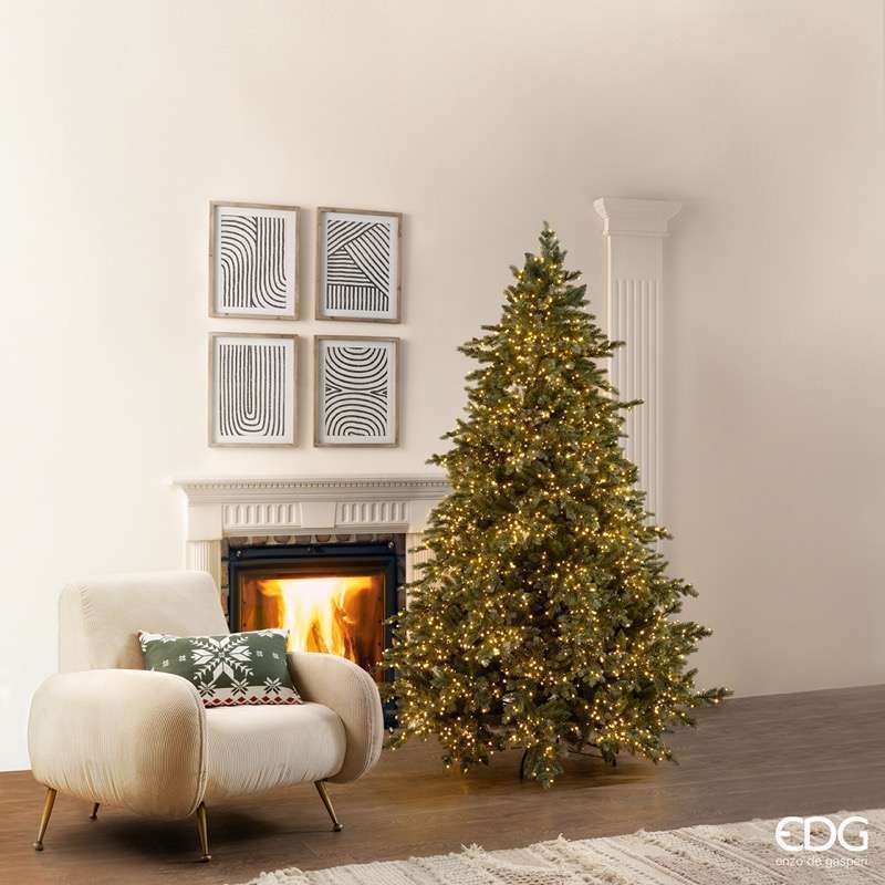Albero di Natale EDG Pino Argentato H210 Con 4000 Mini Led