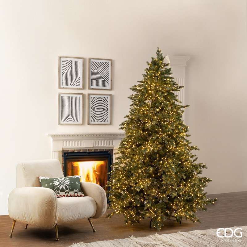 Albero di Natale EDG Pino Argentato H240 Con 5000 Mini Led
